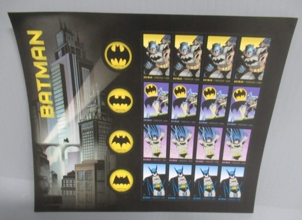 Batman 20 Forever Stamps. New Vintage.