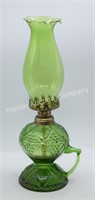 (S1) Green Finger Oil Lamp - 12" tall overall
