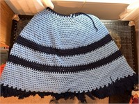 Knitted Blue Striped Wrap