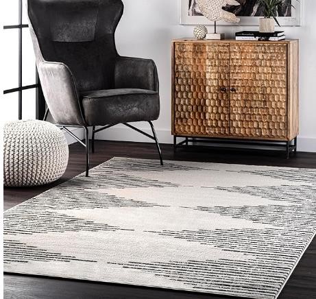 nuLOOM Romina Diamond Stripes Area Rug, 7x9, Beige