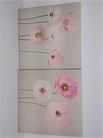 New 2 flower canvas print pictures 16x15.5 inches
