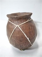 Leather / Sinew Decorated NA  Jug