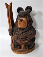 Plain Folk Carving Rustic Wood Carved Bear with