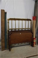 BRASS DOUBLE BED FRAME AND 2 DOUBLE BED HEADBOARDS