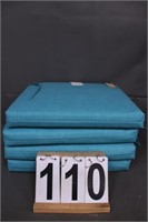 4 Blue Chair Cushions