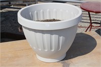 White Resin Flower Pot