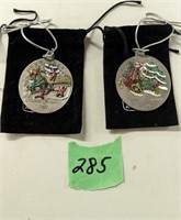 2 JD CHRISTMAS ORNAMENTS 1997 & 98