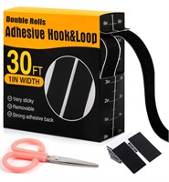 30Ft x 1 Inch Hook and Loop Strips with Adhesive