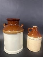 McCormick Corn Whiskey Jug Pottery Jar Brown Tan