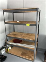 Metal 5 shelf rack 48 in long 24 in wide and 72 in