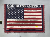 God Bless America woven quilt flag 66 in  long 48