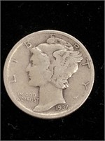 Vintage 1936 Mercury Silver Dime