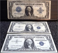 1923, 1935 & 1957 $1 Silver Certificates - Star