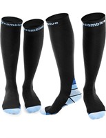 (2XL)Cambivo 2 Pairs Compression Socks for Men