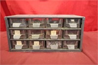 12 Drawer Organizer Cabinet w/ Contents