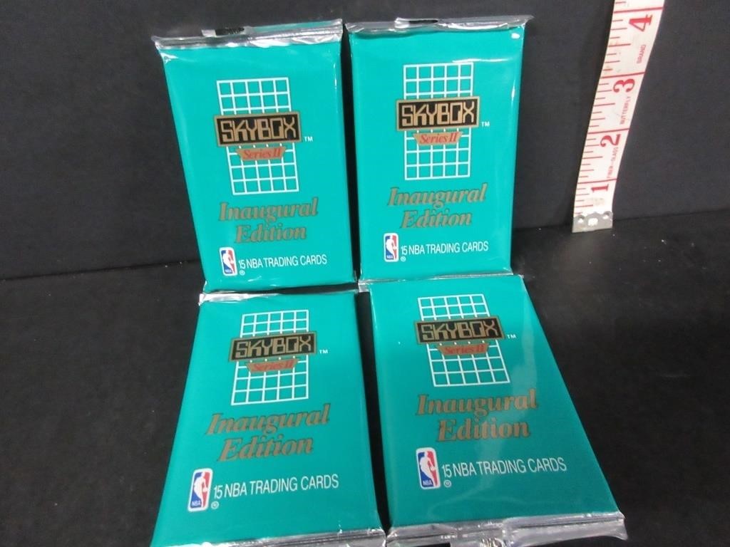 4- SEALED PACKS 1990-91 NBA SKYBOX SERIES 2 CARDS