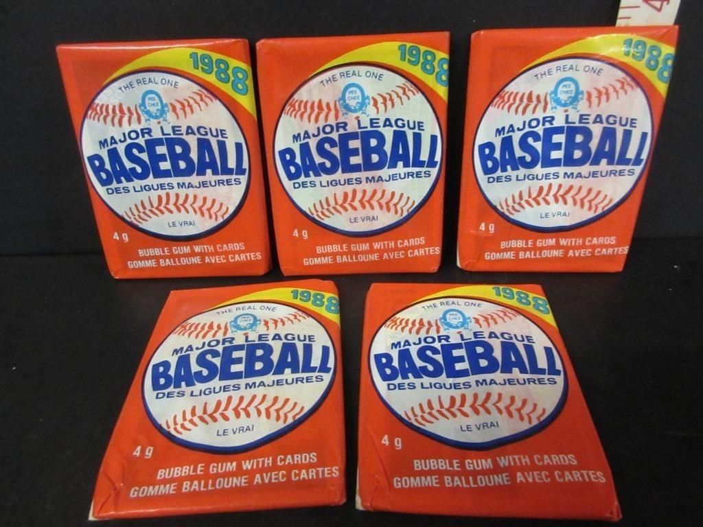 5- SEALED 1988 OPC WAX PACK BASEBALL CARDS