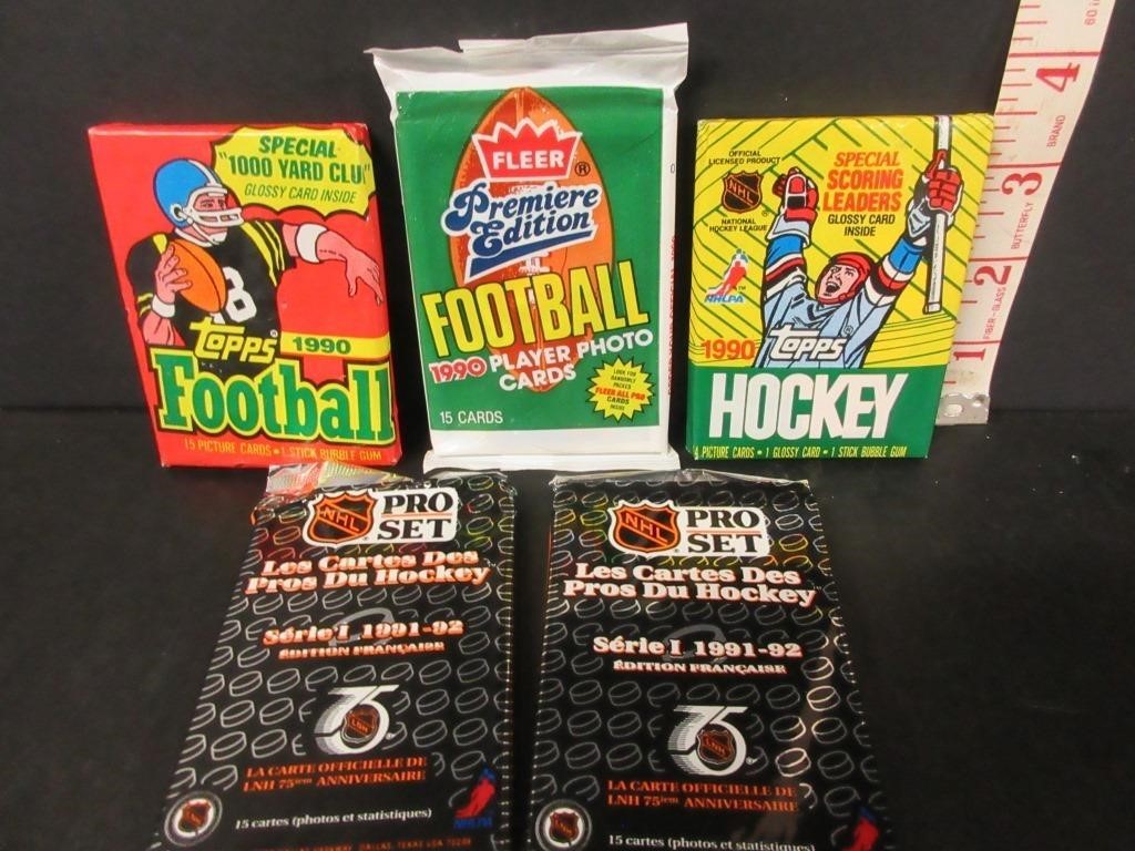 5-SEALED PACKS OF SPORTS CARDS