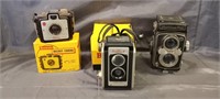 3 Vintage Cameras,  Not Tested