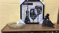 Miscellaneous lot, four glass pie plates, new wall