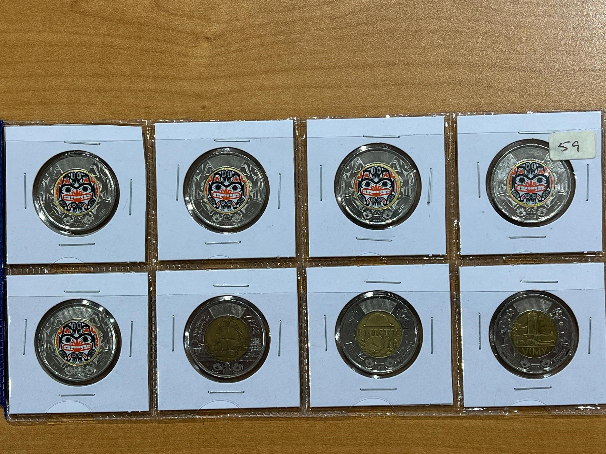 8- 2020 Cdn Colorized & Non-Colorized Toonies