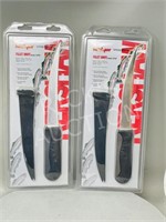 2 Kershaw fillet knives & sheaths - new