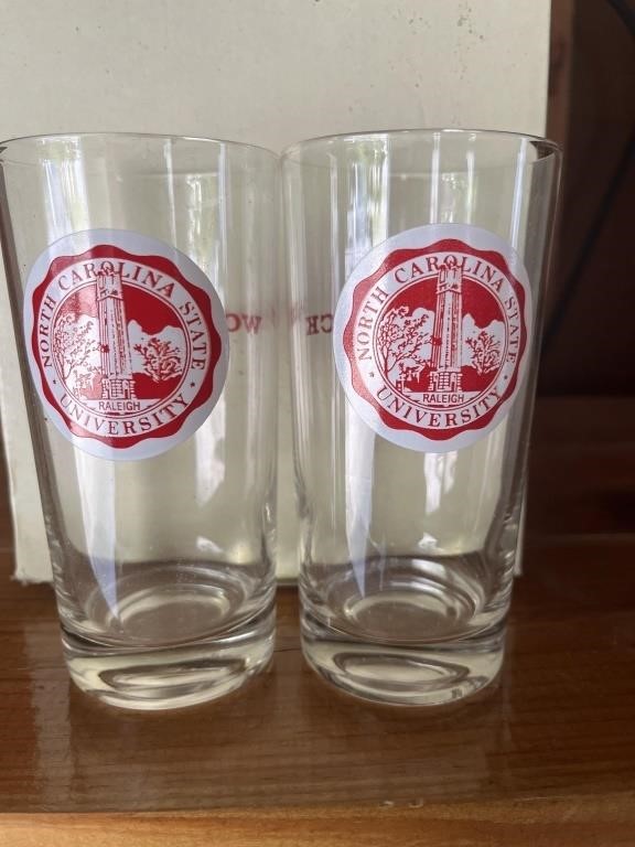 Vintage NC State Wolfpack Glass Set of 2