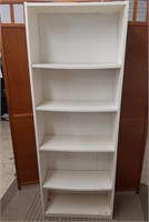 5 Tier White Adjustable Book Shelf