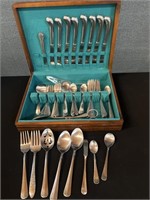 Orleans Silver Stainless Flatware Set In Box 65 PC