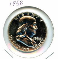 1958 Proof Franklin Silver Half Dollar