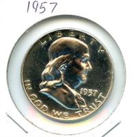 1957 Proof Franklin Silver Half Dollar