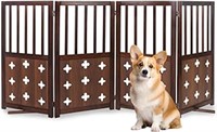 Free Standing Dog Gate, Wooden Pet Gate 36" H X
