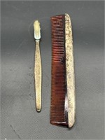 (2) Sterling Silver Comb & Toothbrush: 
TW: 35.3g