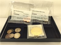 Lot of assorted US coins and comm. tokens