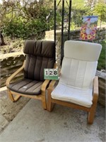 (2) Wood Cushioned Chairs