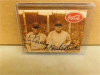 Lou Gehrig / Babe Ruth Coca Cola Baseball Card