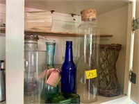 Assorted vases hummingbird feeder bottles etc