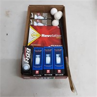 Entire box of assorted golf balls and golf ball