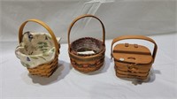 3 longaberger baskets