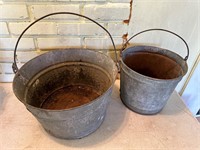 Pair of Galvanized Pale Buckets