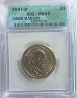 2007D James Madison Dollar ICG MS65