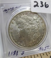 1881-S Morgan silver dollar