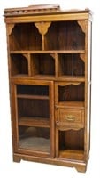 INCISED WALNUT OPEN DISPLAY CABINET ETAGERE