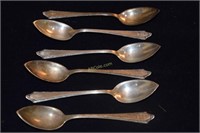 6 Sterling Grapefruit Spoons (Monogrammed), 141g
