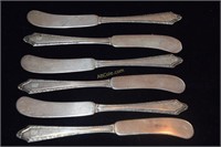 6 Sterling Butter Knives (Monogrammed), 149g