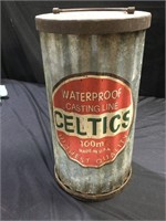 Tin/Metal round container, 14” tall