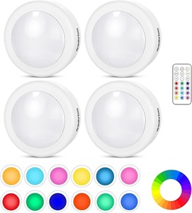 NEW 4PK LED Puck Lighting Color Changing