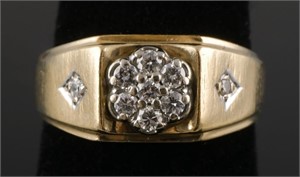 10K Gold Diamond Men's Ring