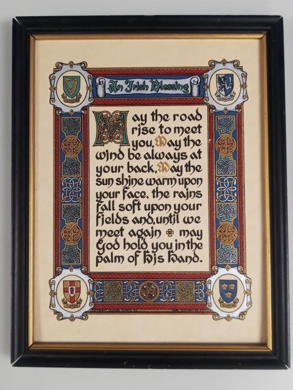 Irish Blessing: May the Road Rise, Vtg Print