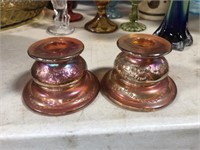 PAIR OF CARNIVAL CANDLE HOLDERS